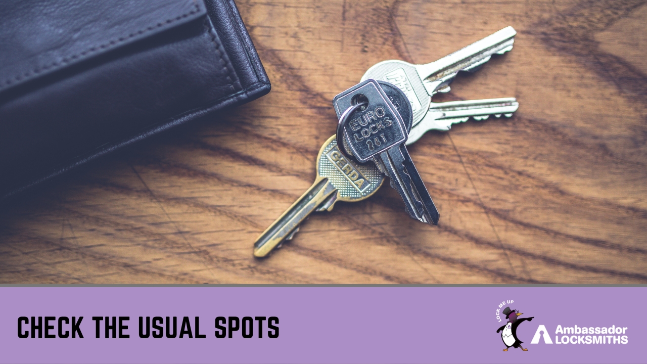 What to do if I lose my keys » keys Silver keys in chain on top of a table with a wallet
