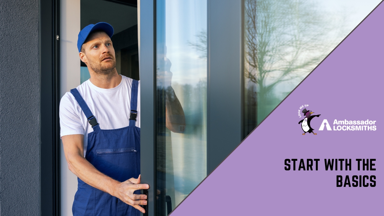 Budget Patio Door Security in Newcastle » Patio Door Person cleaning and adjusting a sliding door track